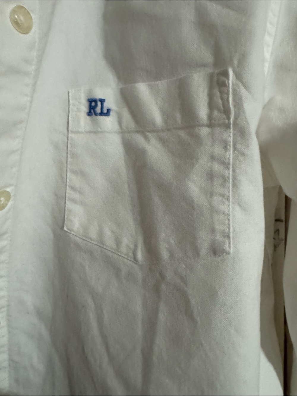 Boys Ralph Lauren White Button-Down Oxford Shirt with RL Chest Embroidery - Picture 5 of 6